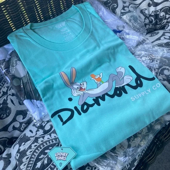 Diamond Supply X Looney Tunes XXL Teal Blue Tee BNWT - Picture 6 of 7